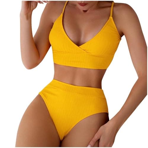 Cethrio High-Waisted Tummy Control Swimwear for Plus Size Women