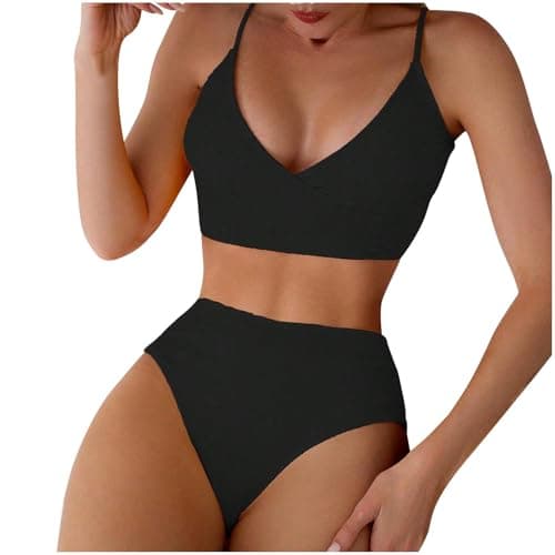 Cethrio High-Waisted Tummy Control Swimwear for Plus Size Women