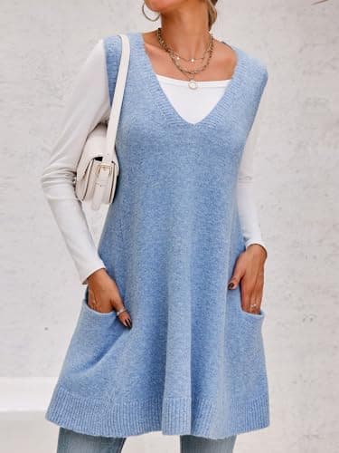 Casual V-Neck Sleeveless Sweater Vest for Women