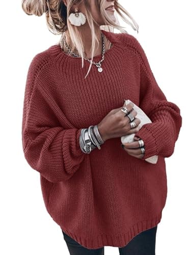 Oversized Women's Casual Knitted Sweater with Mock Neck