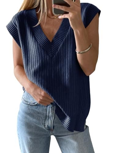 Women's V Neck Knit Sweater Vest