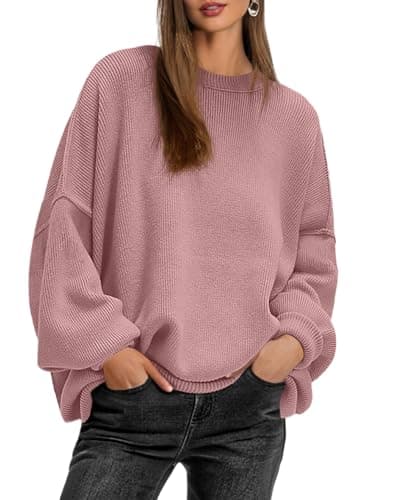 Lepunuo Women's Oversized Batwing Long-Sleeve Knit Sweater
