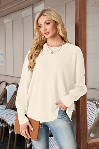 Lepunuo Women's Oversized Batwing Long-Sleeve Knit Sweater
