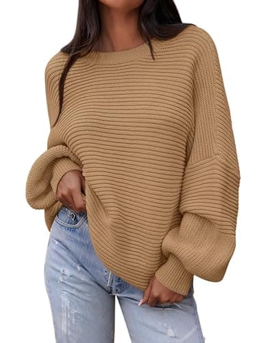 PRETTYGARDEN Women's Long Lantern Sleeve Oversized Sweater