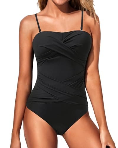 Strapless Tummy Control Swimsuit for Women - Retro Style