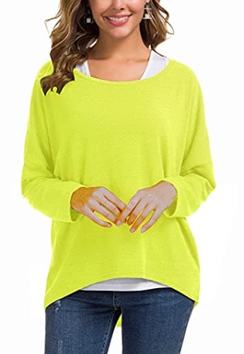 UGET Women's Oversized Batwing Sleeve Pullover Casual Top
