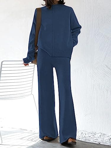 TOLENY Women's Lounge Pullover Sweater & Wide Leg Pants Tracksuit Outfits