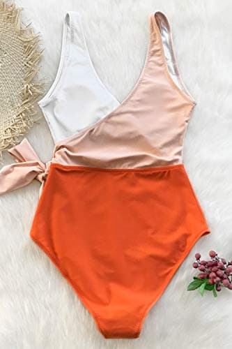 CUPSHE Women's Wrap Color Block One Piece Swimsuit