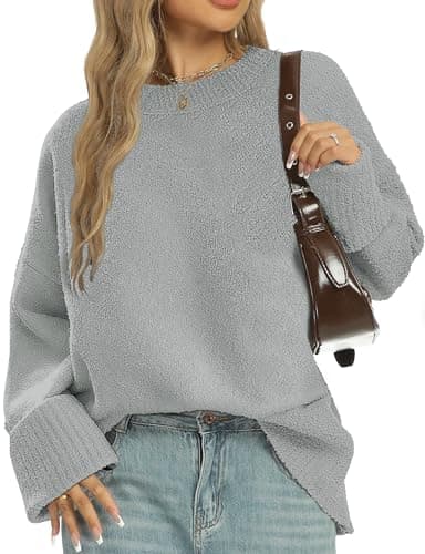 2025 Trendy Chunky Fuzzy Woman's Oversized Long Sleeve Sweater