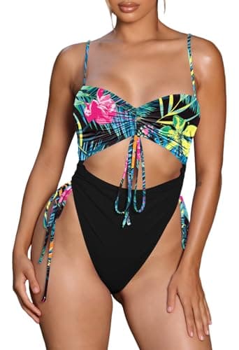 Viottiset Women's Cut Out One Piece Swimsuit for Cheeky High Cut Style