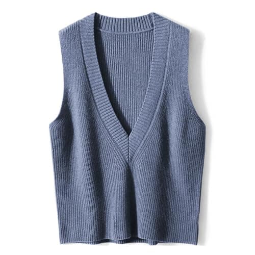 Wowcarbazole Women's V-Neck Sleeveless Knitwear Trendy Fall 2024