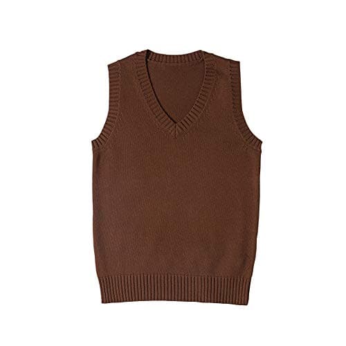 Jinghuiyue Women's Solid Color V-Neck Knit Vest