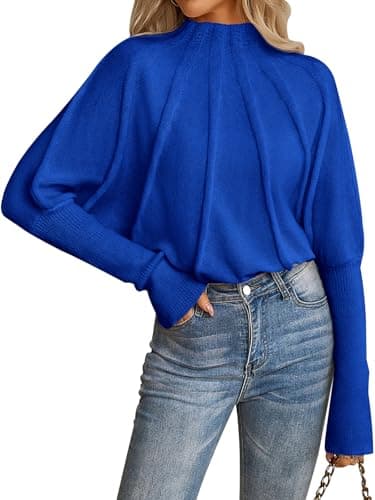 NALANISA Oversized Knit Batwing Sleeve Sweater for Women Trendy Pullover