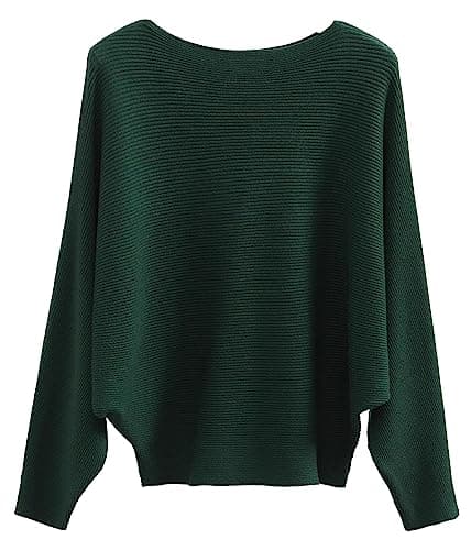 FULIER Women Oversized Batwing Sleeve Knitted Sweater Top