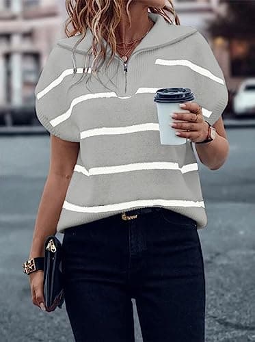 Viottiset Women's Sleeveless Striped Sweater Shirt