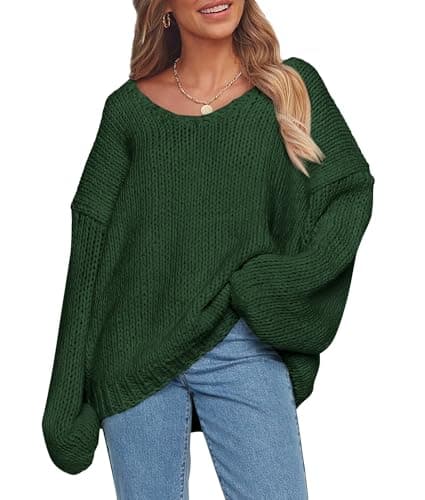 PRETTYGARDEN Women's Chunky Oversized V-Neck Knit Sweater