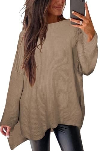Zyyfly Women's Batwing Long Sleeve Oversized Sweater Tops