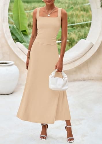 PrettyGarden Women 2 Piece Summer Knit Tank & Midi Skirt Set