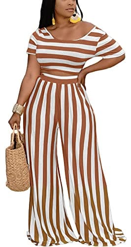 BFFBABY Women's Sexy Backless Crop Top & High Waist Wide Leg Pants Set