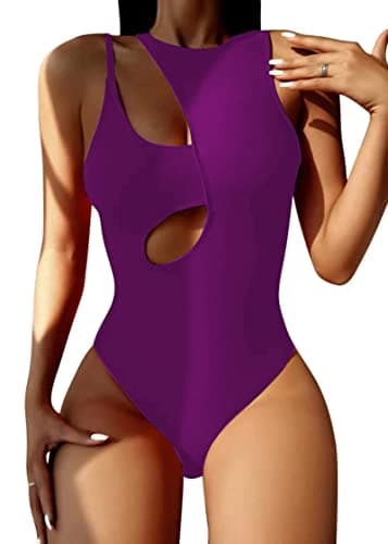 Hilinker Women's High Waisted Cutout Monikini Swimsuit