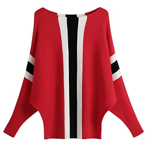 GABERLY Women's Boat Neck Batwing Dolman Knit Sweaters & Pullovers