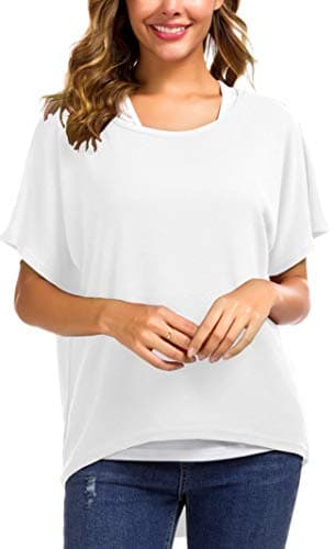 UGET Women's Oversized Batwing Sleeve Pullover Casual Top