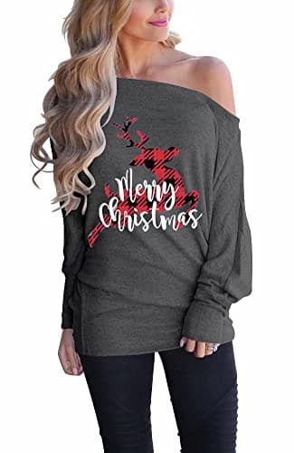 Lacozy Women's Off Shoulder Oversized Long Sleeve Knit Pullover