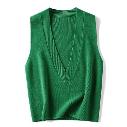 Wowcarbazole Women's V-Neck Sleeveless Knitwear Trendy Fall 2024