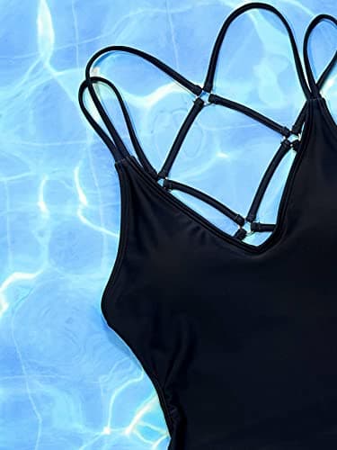 WDIRARA Women's Sexy Cut-Out High-Cut One-Piece Swimsuit
