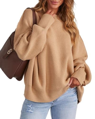 Cordat Women's Oversized Batwing Balloon Sleeve Knit Sweaters