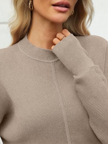 LILLUSORY Women's Trendy Oversized Mock Neck Sweater 2024 Winter Pullover