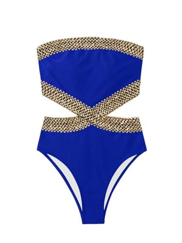 Milumia Women's Cut Out Strapless One Piece Swimsuit