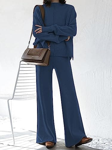 TOLENY Women's Lounge Pullover Sweater & Wide Leg Pants Tracksuit Outfits