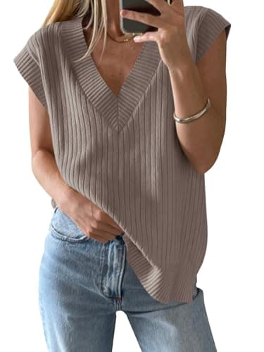 Women's V Neck Knit Sweater Vest