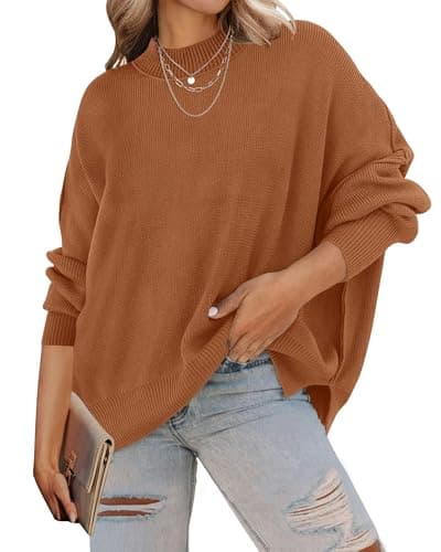 ZESICA Women's Casual Oversized Long Sleeve Ribbed Knit Pullover Sweater Tops