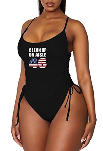 Viottiset Women's Ruched High Cut Tummy Control One Piece Bathing Suit