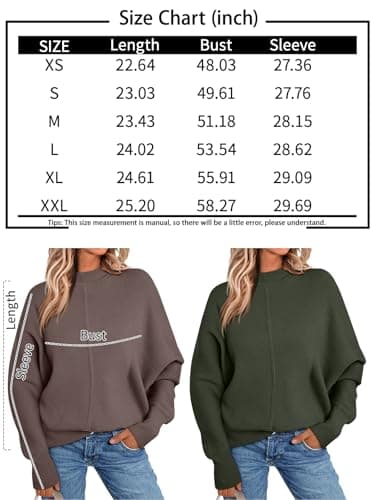 LILLUSORY Women's Trendy Oversized Mock Neck Sweater 2024 Winter Pullover