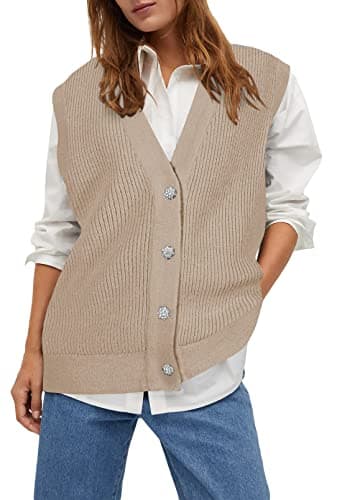 Women's Oversized Houndstooth Sweater Vest