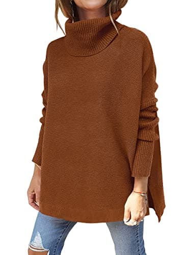ANRABESS Women's Oversized Turtleneck Batwing Sweater Tops - Casual Fall 2024 Outfits