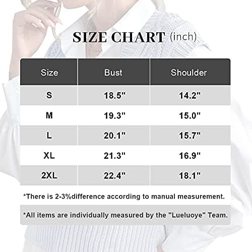 Lueluoye Women's V-Neck Sleeveless Knit Sweater Vest
