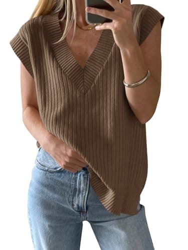 Women's V Neck Knit Sweater Vest