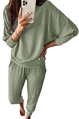 PRETTYGARDEN Women's Spring Fall Fashion 2Piece Sweatpants Long Sleeve Pullover Lounge Set