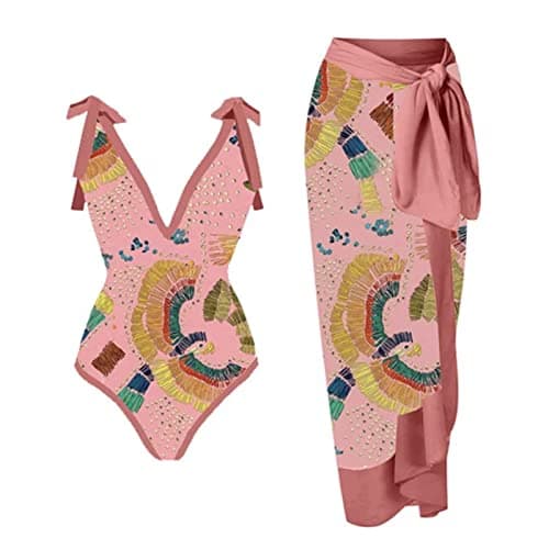 Plus Size Pretty Print Tankini Swimsuit for Women