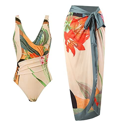 Plus Size Pretty Print Tankini Swimsuit for Women
