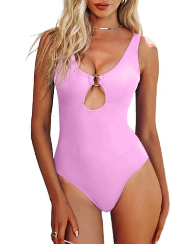 HyperFire Women's Backless Cut Out One-Piece Tummy Control Swimsuit