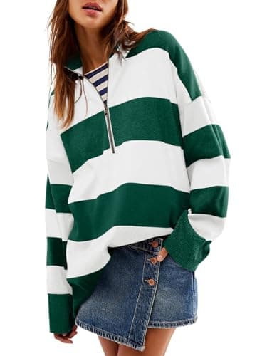 Yousify Oversized Women's Half Zip Turtleneck Sweater S-2XL