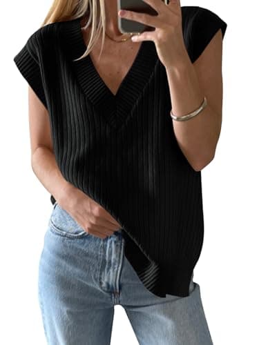 Women's V Neck Knit Sweater Vest