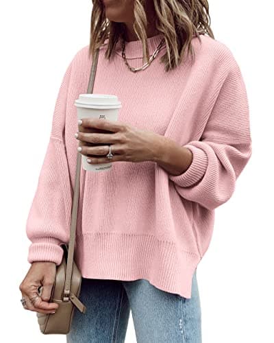 Imily Bela Women's Oversized Tunic Sweater Ribbed Knitija