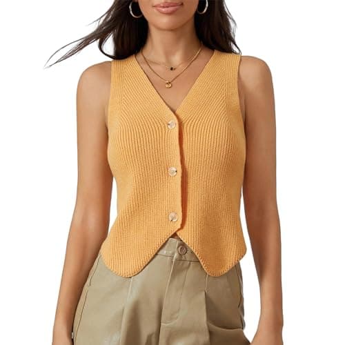 Usweetie Women's Sleeveless V-Neck Knit Sweater Vest