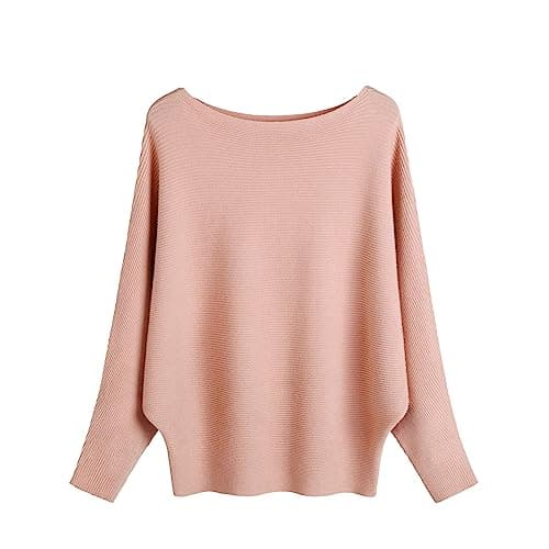 FULIER Women Oversized Batwing Sleeve Knitted Sweater Top